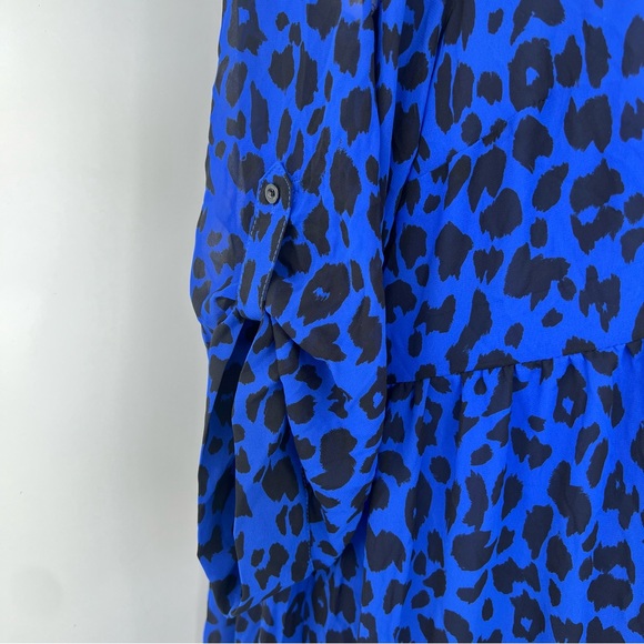 Torrid Animal Print Chiffon Shirtdress 3X 
Going Wild Blue Leopard100%Polyester - Picture 8 of 16